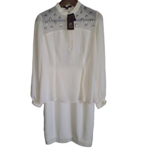 Marchesa Voyage Silk Dress Size 6 Cream